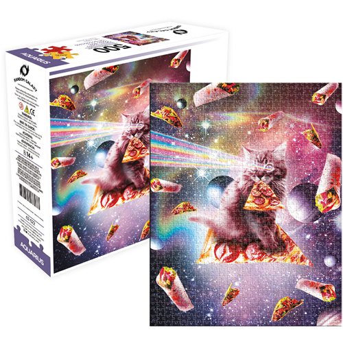 Random Galaxy Cat Pizza 500-Piece Puzzle