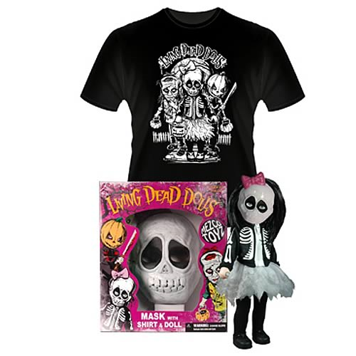 Living Dead Dolls Retro Calavera Doll, Mask & Shirt, NM