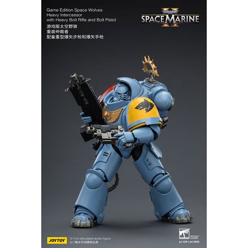 Joy Toy Warhammer 40,000 Space Marines Game Edition Space Wolves Intercessor Rifle & Pistol 1:18 Sca