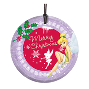 Disney Fairies Tinker Bell Merry Christmas Hanging StarFire Glass Print