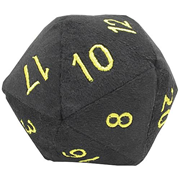 20-Sided Black with Gold Fuzzy Dice 5-inch Plush