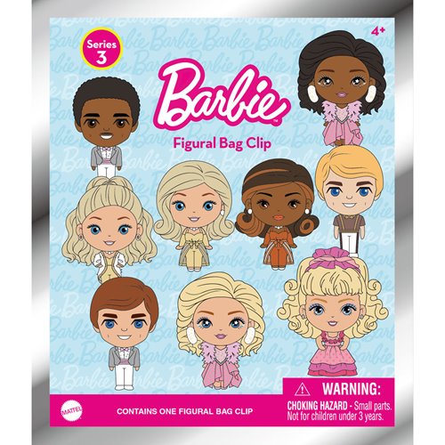 Barbie Series 3 3D Foam Bag Clip Display Case of 24