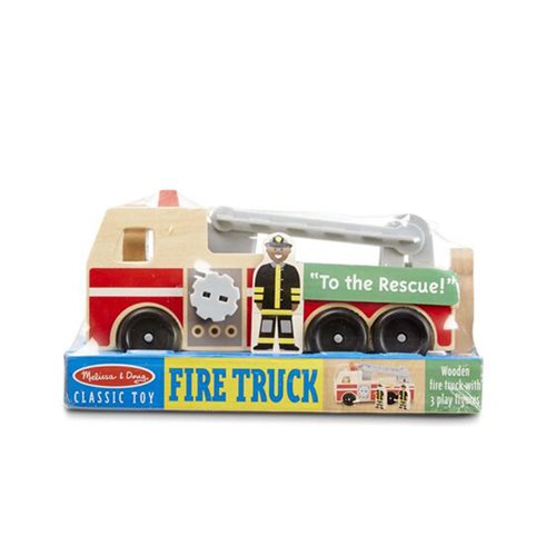 Melissa & Doug Wooden Classic Fire Truck Play Set