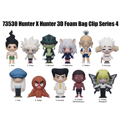 Hunter x Hunter Series 4 3D Foam Bag Clip Random 6-Pack