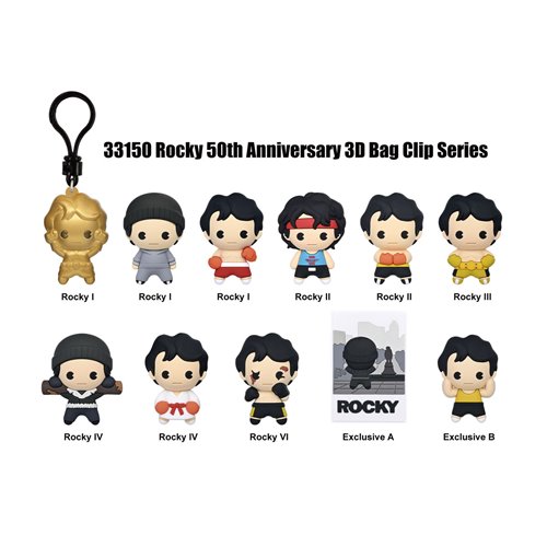Rocky 50th Anniversary Series 4 3D Foam Bag Clip Random 6-Pack