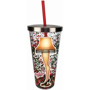 A Christmas Story Leg Lamp Glitter 20 oz. Acrylic Cup with Straw