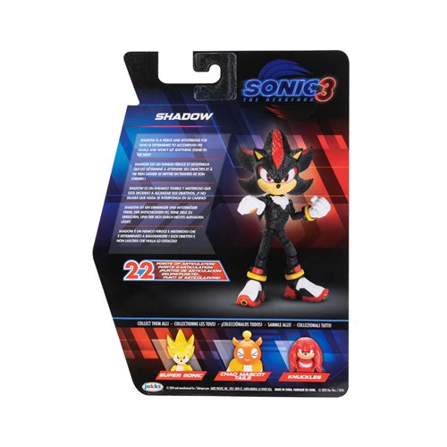 Sonic 3 Movie Shadow 5-Inch Wave 2 Action Figure