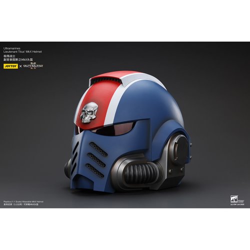 Joy Toy Warhammer 40,000 Ultramarines Lt. Titus MKX 1:1 Scale Helmet Joy Toy Warhammer 40,000 Ultramarines Lt. Titus MKX 1:1 Scale Helmet