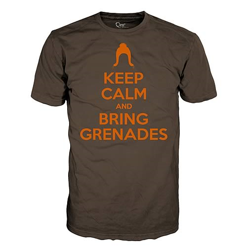 Keep Calm and Bring Grenades Brown T-Shirt