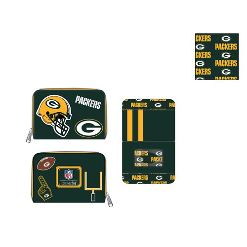 NFL Greenbay Packers Patches Zip-Around Wallet
