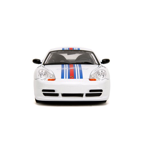 Hyper-Spec Porsche 911 GT3 996 White with Red Stripes 1:24 Scale Die-Cast Metal Vehicle