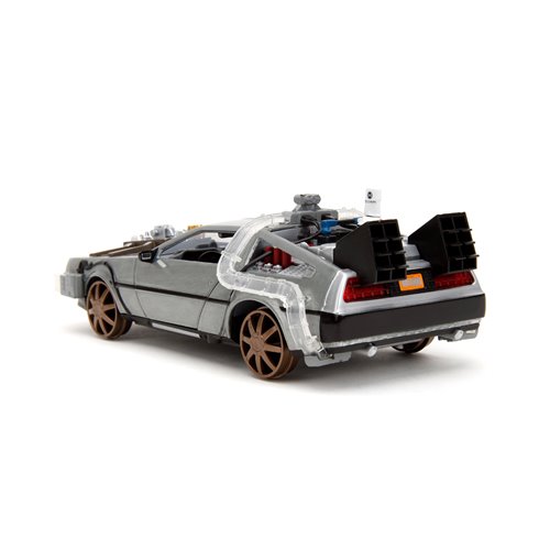 Hollywood Rides Back to the Future III Time Machine Rail Wheels 1:24 Die-Cast Metal Vehicle