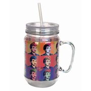 I Love Lucy Warhol Art Mason-Style Plastic Jar with Lid and Handle
