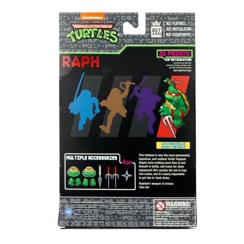 Teenage Mutant Ninja Turtles BST AXN Arcade Game Raphael 5-Inch Figure, Not Mint