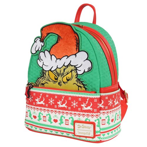 How the Grinch Stole Christmas Grinch Christmas Sweater Mini-Backpack - Entertainment Earth Exclusiv