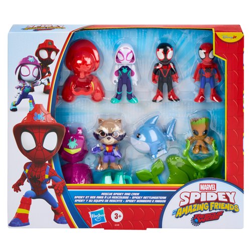 Spidey and his Amazing Friends Rescue-Webs Rescue Spidey and Crew Action Figure 6-Pack