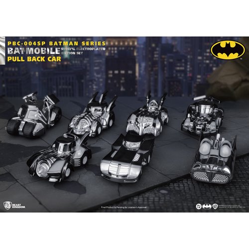 Batman Batmobile Special Electroplated Edition Pull Back Car Series PBC-004SP Vehicle Set of 7