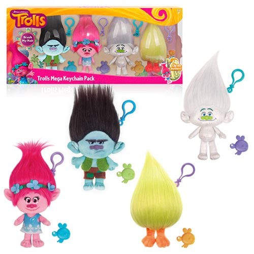 Trolls Large Plush 4-Pack Key Chains - Entertainment Earth