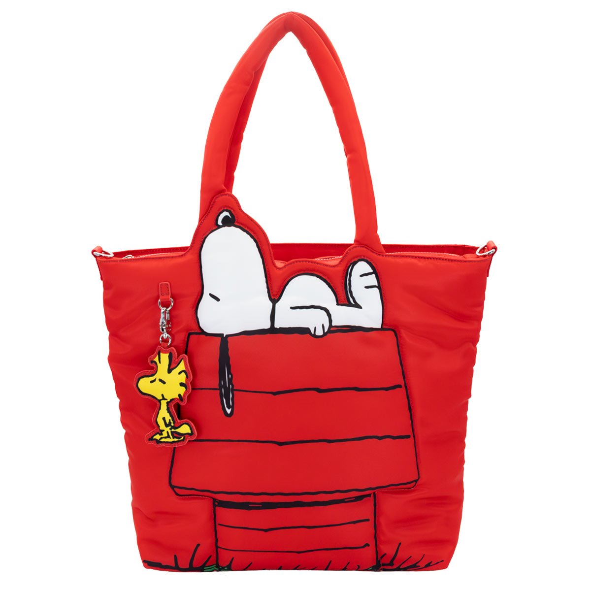 Peanuts Snoopy House Nylon Padded Tote Bag with Bag Charm