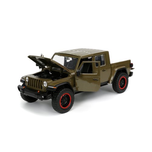 Just Trucks 2020 Jeep Gladiator Brown 1:24 Scale Die-Cast Metal Vehicle with Tire Rack