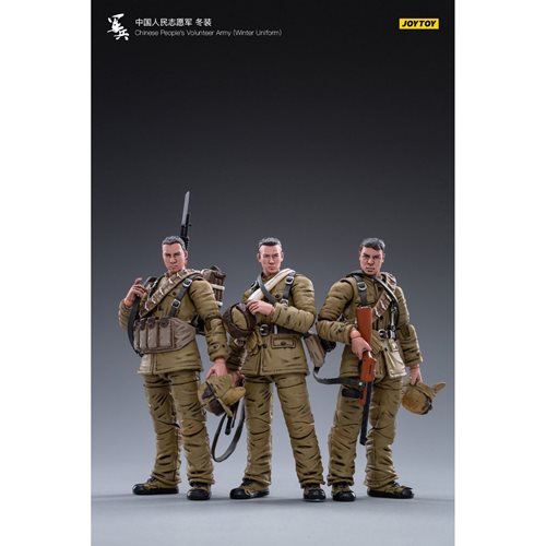 Joy Toy Chinese Peoples Volunteer Army Winter Uniform 1:18 Scale Action Figure 3-Pack
