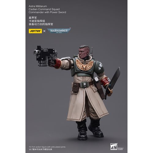 Joy Toy Warhammer 40,000 Astra Militarium Cadian Command Squad Commander with Power Sword 1:18 Scale