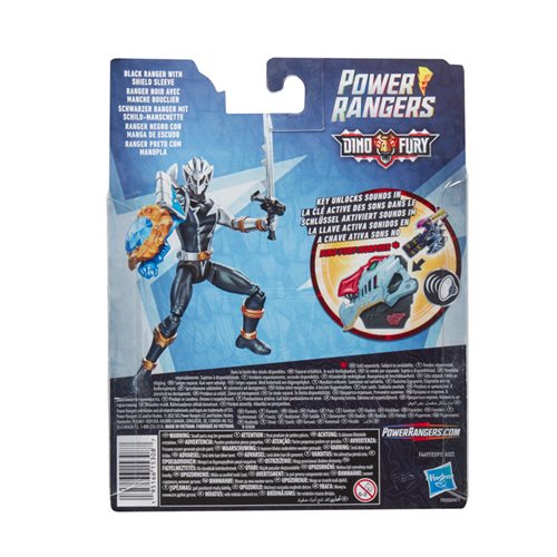 Power Rangers Dino Fury Black Ranger with Sprint Sleeve 6-Inch Action Figure