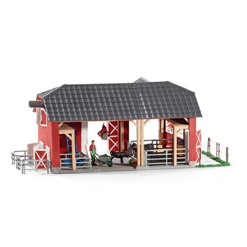 Farm World Large Red Barn with Animals and Accessories Playset