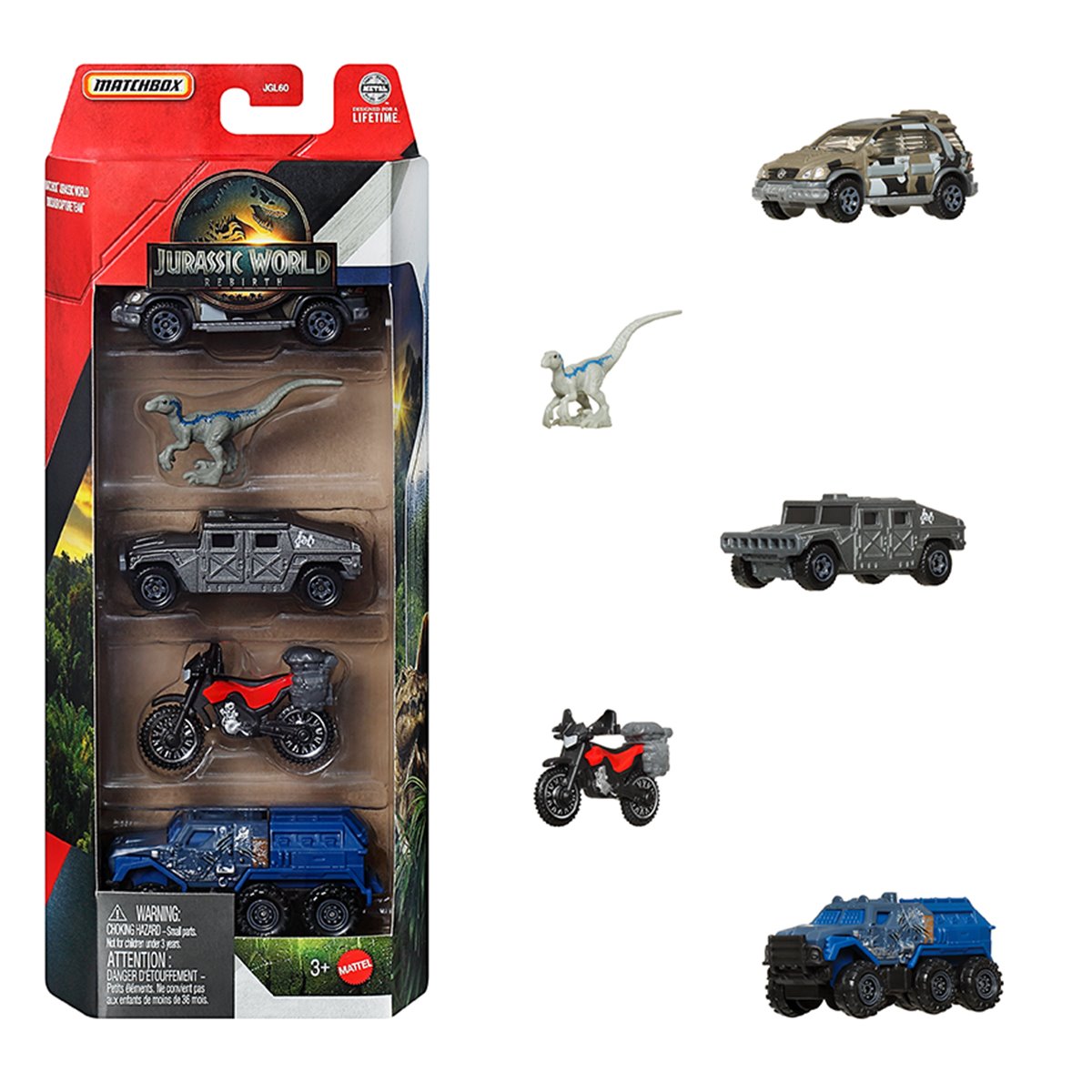 Voiture Miniature Matchbox Jurassic World – Ford Explorer échelle 1:64 – Carte Longue 2025