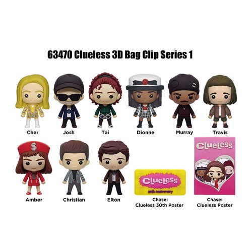 Clueless 30th Anniversary 3D Foam Bag Clip Random 6-Pack