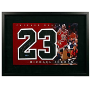 Michael Jordan Signed Bulls Away/Red Framed Jersey Number