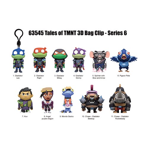 Tales of the Teenage Mutant Ninja Turtles Series 6 3D Foam Bag Clip Random 6-Pack