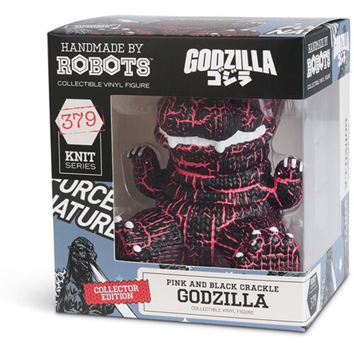 Godzilla #379 Pink and Black Crackle Handmade By Robots Vinyl Figure