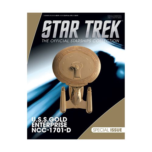 Star Trek Starships Collection Gold U.S.S. Enterprise NCC-1701 Ship with Collector Magazine