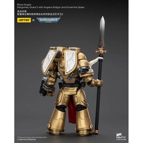 Joy Toy Warhammer 40,000 Blood Angels Sanguinary Guard 2 with Boltgun Spear 1:18 Scale Action Figure