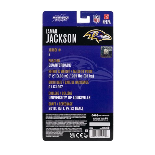 NFL McFarlane's SportsPicks Wave 2 Baltimore Ravens Lamar Jackson 6-Inch Action Figure