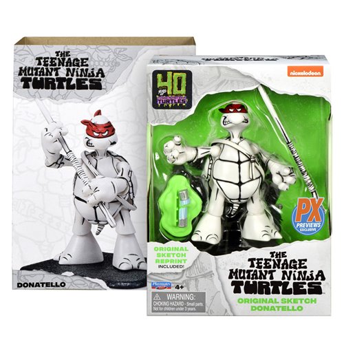 Teenage Mutant Ninja Turtles Donatello Black and White Original Sketch Action Figure - Previews Excl