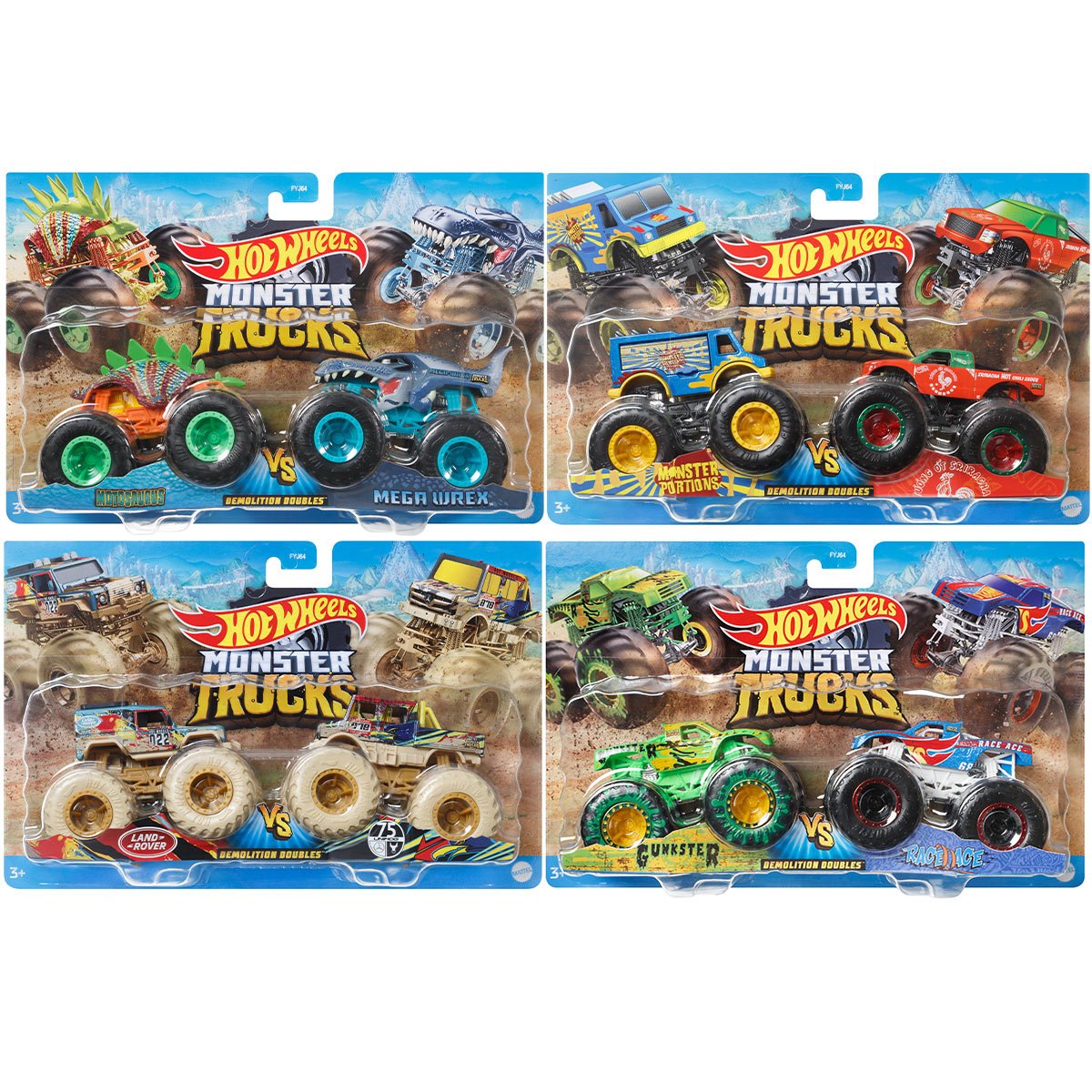 Hot Wheels Monster Truck 1:64 Scale Vehicle Mix 12 Case of 8