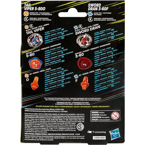 Beyblade X Dual Pack Tops Wave 1 Set of 3