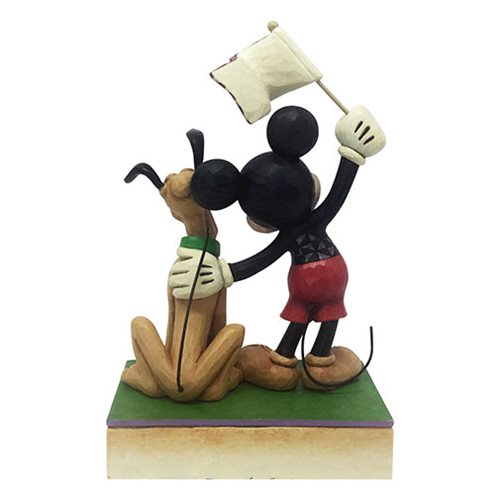 Disney Traditions Mickey Mouse and Pluto Patriotic A Banner Day by Jim Shore Statue