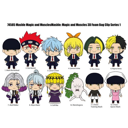 Mashle: Magic and Muscles 3D Foam Bag Clip Display Case of 24