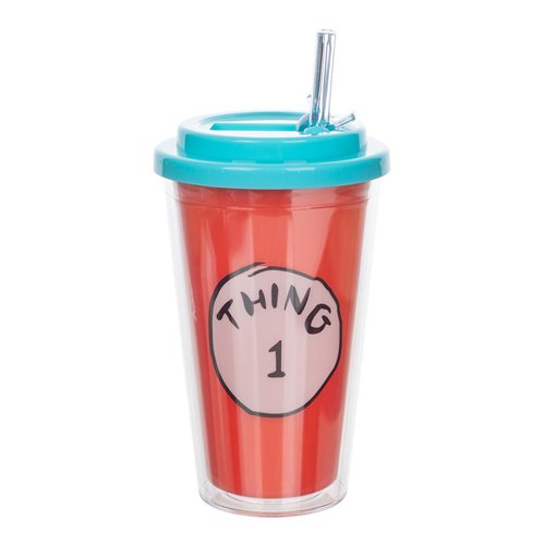 Dr. Seuss Cat in the Hat Thing One Thing Two 16 oz. Flip-Straw Acrylic Cup