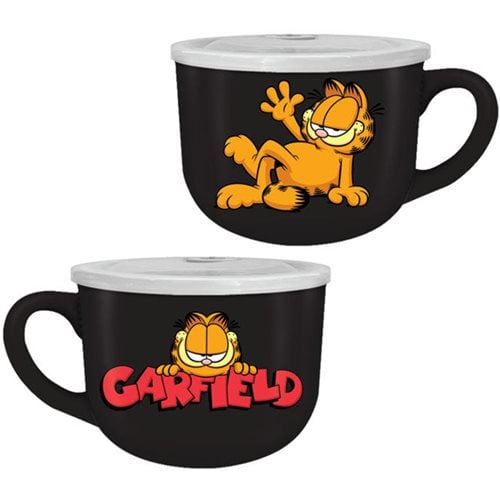 Garfield 24 oz. Ceramic Soup Mug with Vented Lid