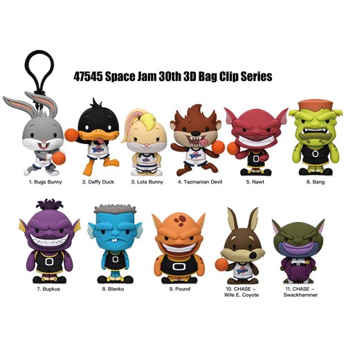 Space Jam 3D Foam Bag Clip Display Case of 24