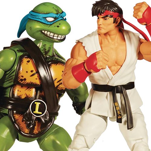 Teenage Mutant Ninja Turtles x Street Fighter Leonardo vs. Ryu Action Figure 2-Pack