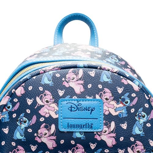 Lilo & Stitch Angel and Stitch Hearts Mini-Backpack - Entertainment Earth Exclusive