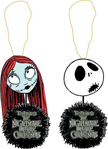 Nightmare Before Christmas Hanging Heads with Wreaths Set