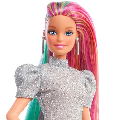 Barbie Leopard Rainbow Color Change Hair Doll with Blue Eyes