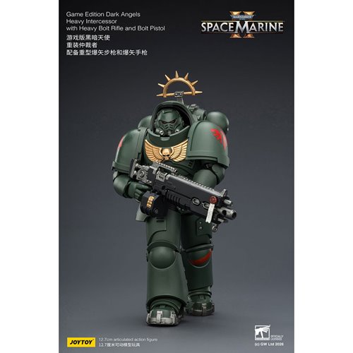 Joy Toy Warhammer 40K Space Marines Game Edition Dark Angels Heavy Intercessor Rifle & Pistol 1:18 S