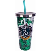 Harry Potter Slytherin Glitter 20 oz. Acrylic Cup with Straw